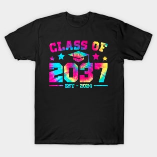 Class Of 2037 Grow With Me First Day Of School Tie Dye T-Shirt